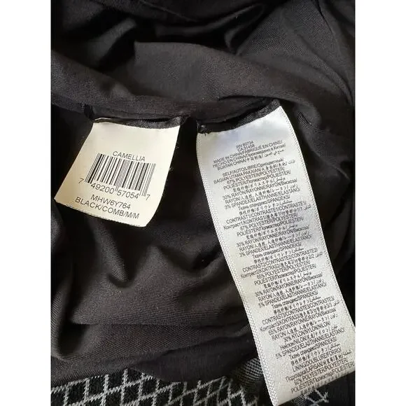 BCBGMaxAzria Women Black & Gray Geometric Pattern Sheath Dress Size M - Picture 6 of 8